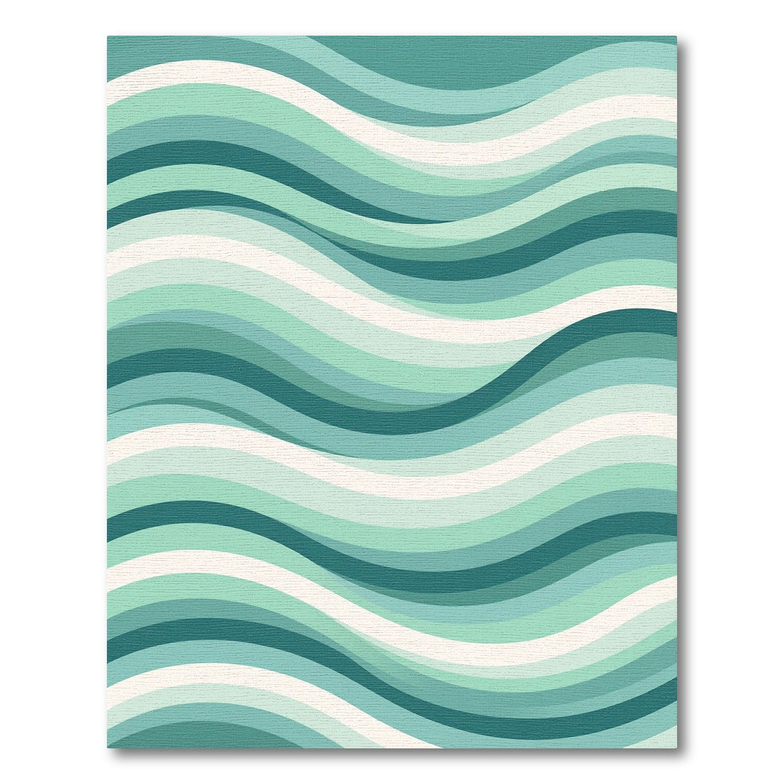 Cool Aqua Coastal Wave Rug