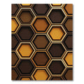Golden Brown Hexagon Tile Arrangement Rug
