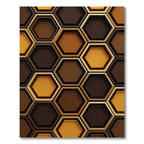 Golden Brown Hexagon Tile Arrangement Rug