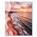 Sunset Beach Watercolor Swirls Rug