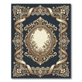 Ornate Floral Medallion Gold Lace Rug