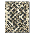 Golden Beige Interwoven Geometric Lattice Rug