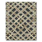 Golden Beige Interwoven Geometric Lattice Rug