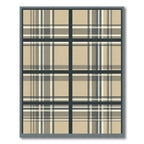 Classic Tan Plaid Grid Arrangement Rug
