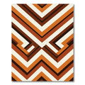 Retro Orange Brown Chevron Rug