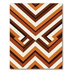 Retro Orange Brown Chevron Rug