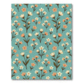 Soft Teal Meadow Floral Bouquet Rug