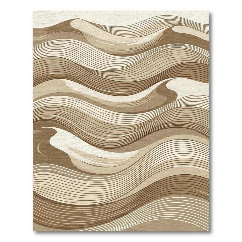 Abstract Sand Dune Wavy Line Rug