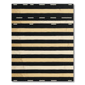 Modern Black Beige Striped Rug