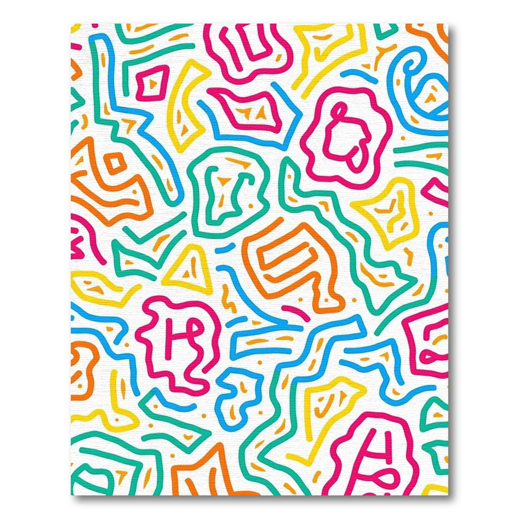 Colorful Abstract Line Art Rug