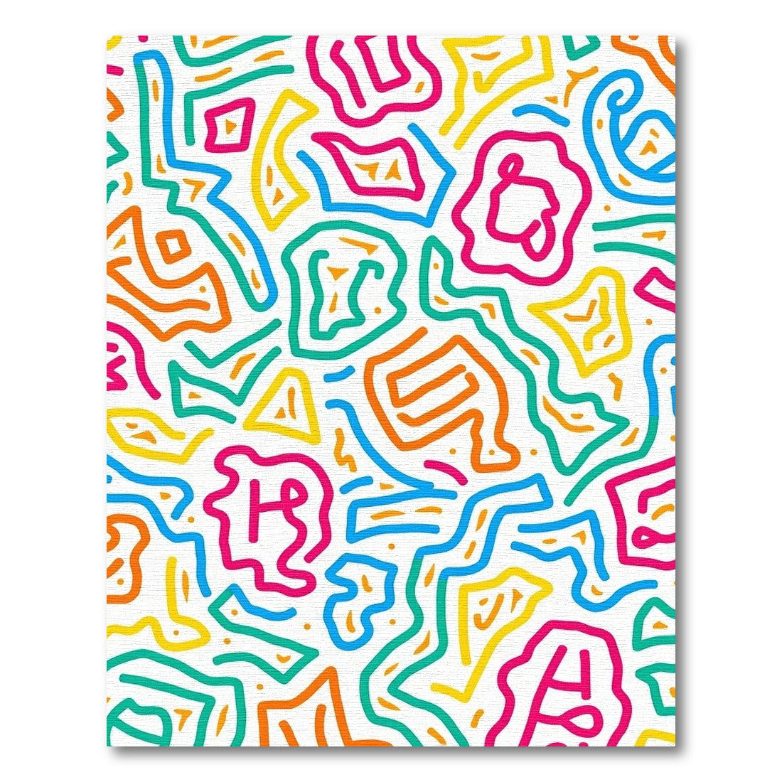 Colorful Abstract Line Art Rug