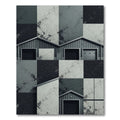 Monochromatic Industrial Warehouse Geometric Grid Rug