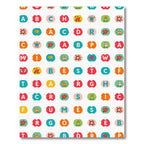 Alphabet Animal Colorful Roundels Rug
