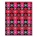 Pink Red Black Geometric Star Rug