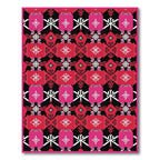Pink Red Black Geometric Star Rug