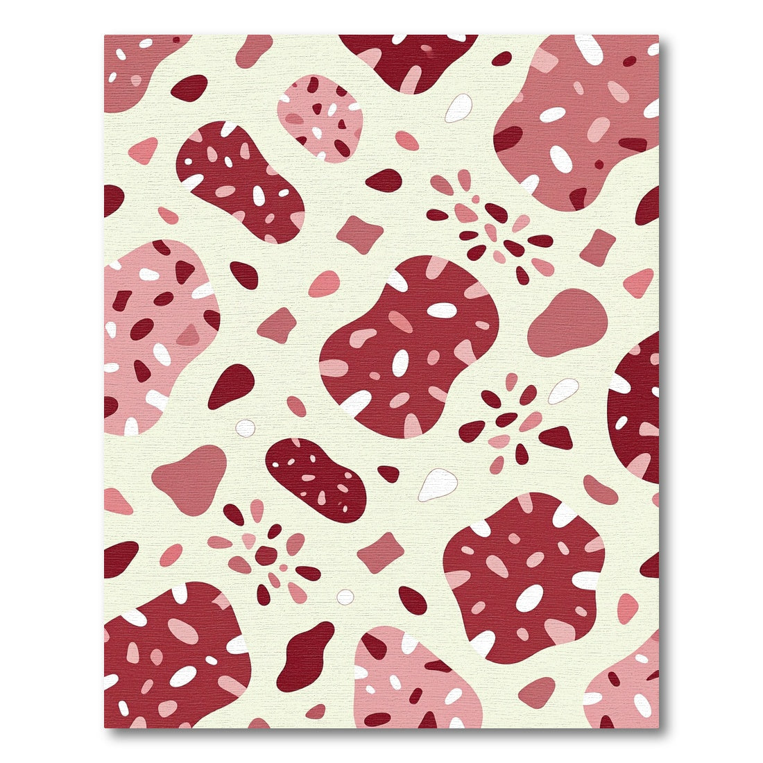 Abstract Red Speckled Organic Shapes Rug