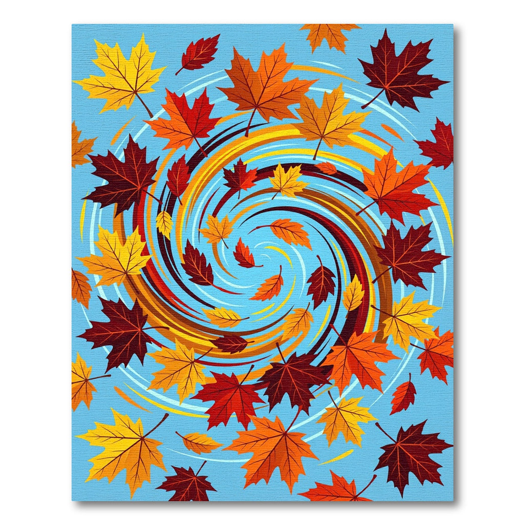 Whimsical Autumn Maple Swirl Rug
