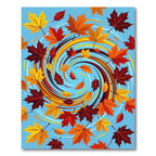 Whimsical Autumn Maple Swirl Rug