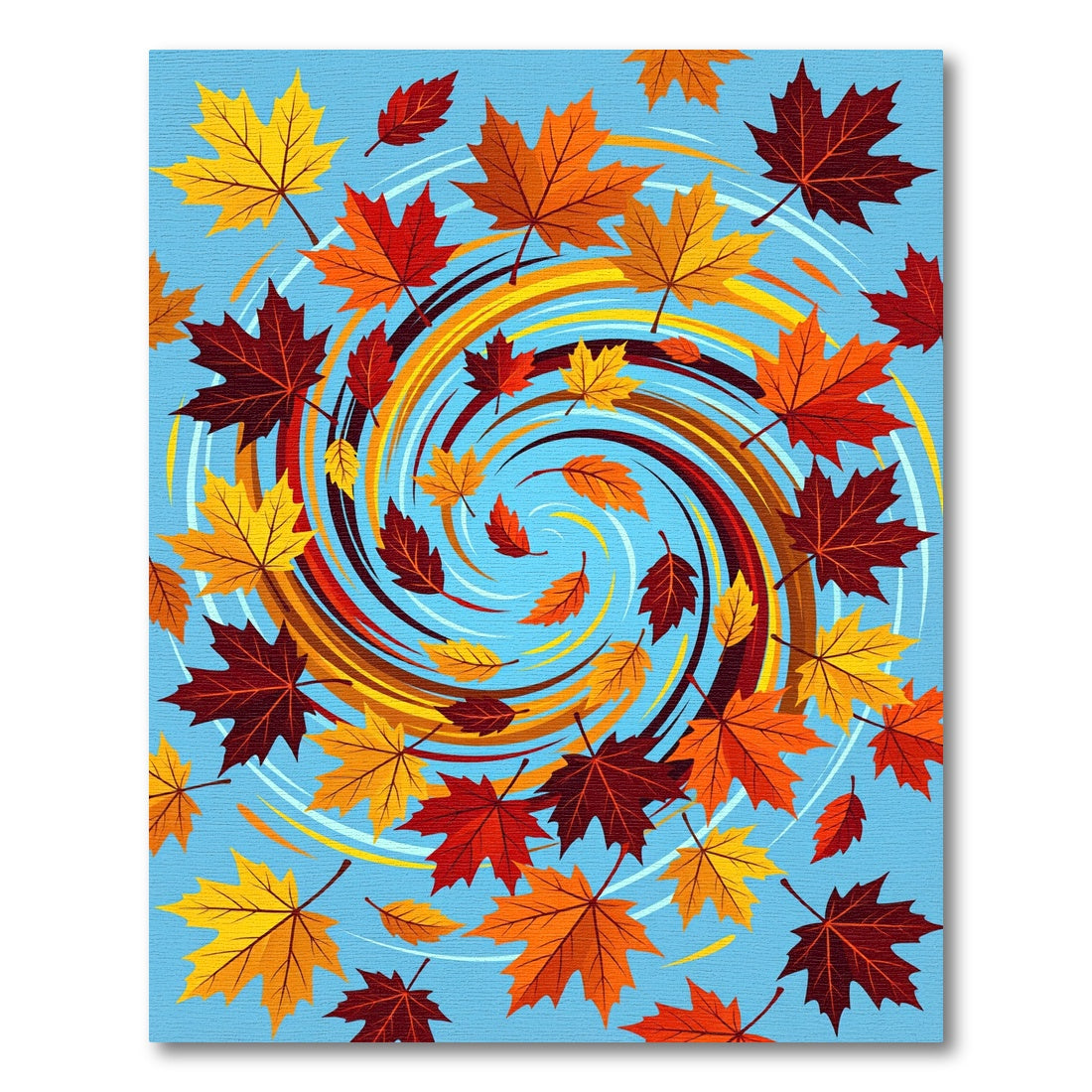 Whimsical Autumn Maple Swirl Rug