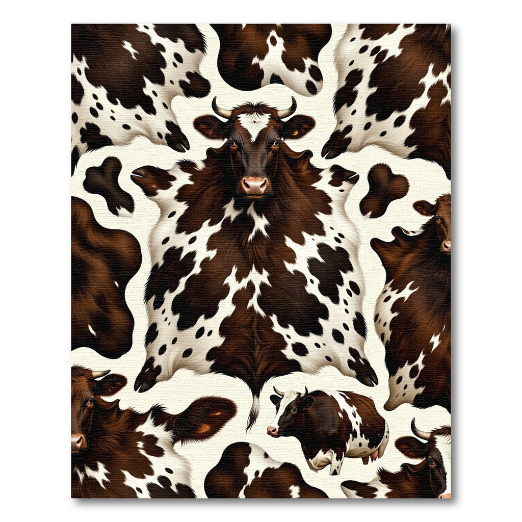 Brown and White Spotted Cattle Hide Rug