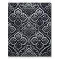 Elegant Charcoal Damask Botanical Filigree Rug