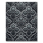 Elegant Charcoal Damask Botanical Filigree Rug