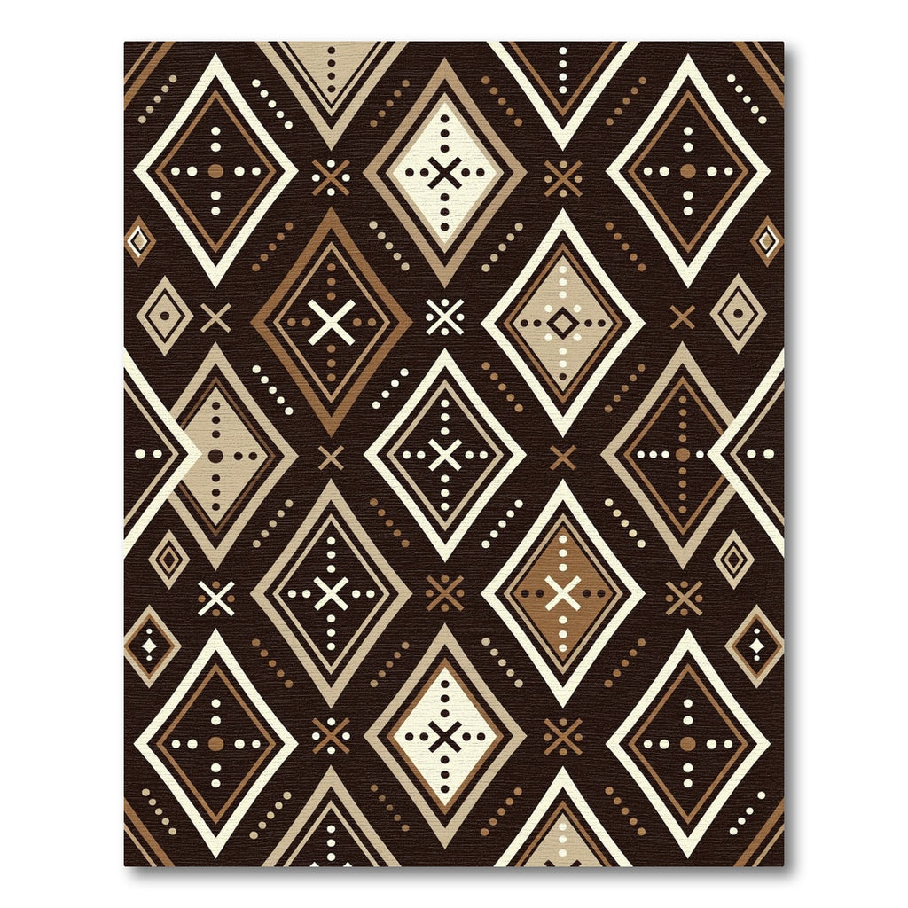 Brown Cream Diamond Geometric Pattern Rug