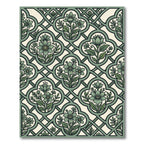 Sage Green Botanical Trellis Floral Rug