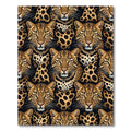 Leopard Faces Black Spotted Cream Rug