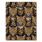 Leopard Faces Black Spotted Cream Rug