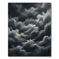 Dramatic Dark Gray Storm Cloud Abstract Rug