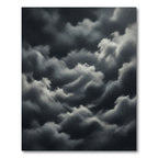 Dramatic Dark Gray Storm Cloud Abstract Rug