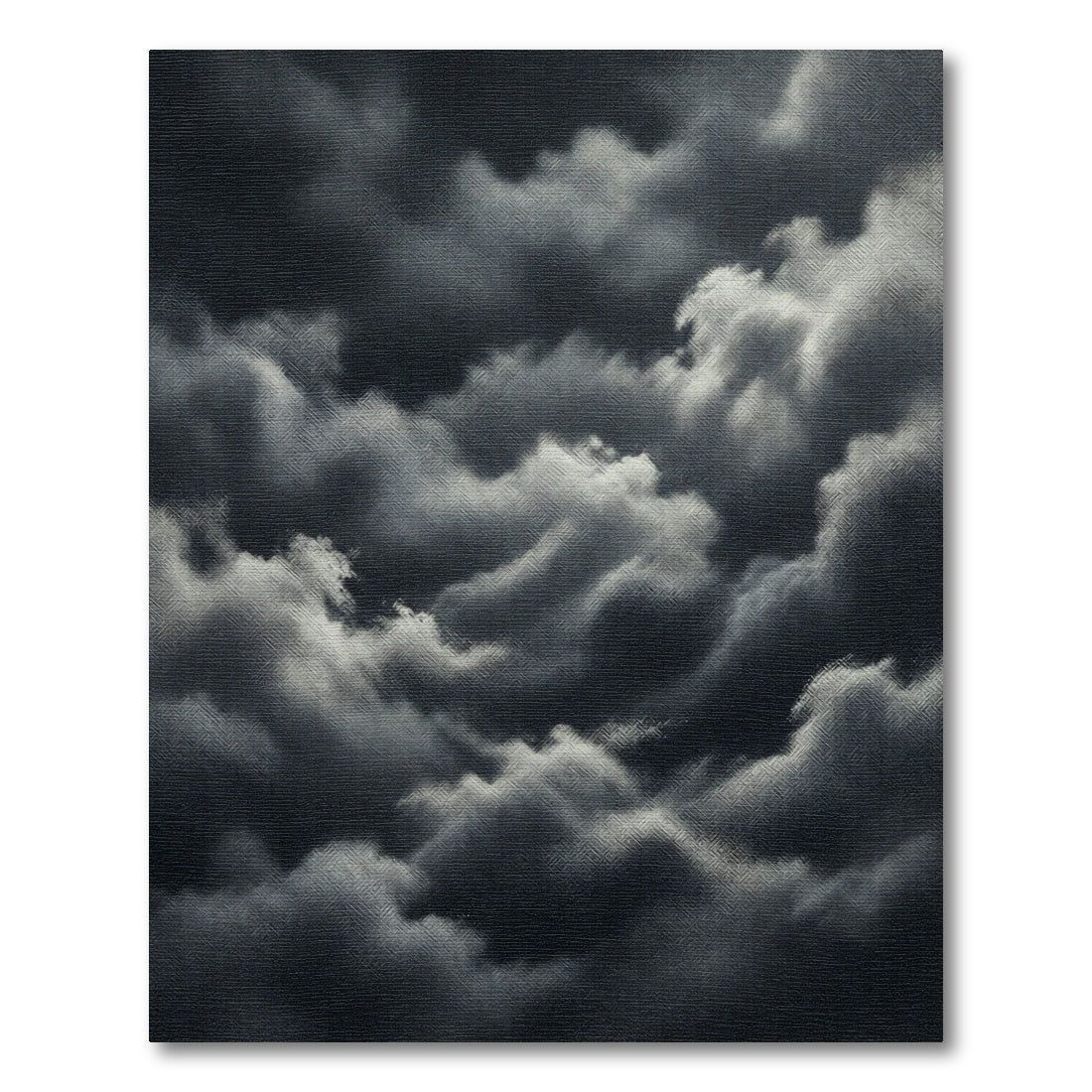 Dramatic Dark Gray Storm Cloud Abstract Rug
