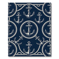 Nautical Rope Anchor Navy Repeat Rug