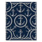 Nautical Rope Anchor Navy Repeat Rug