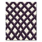 Geometric Plum Lattice Grid Rug