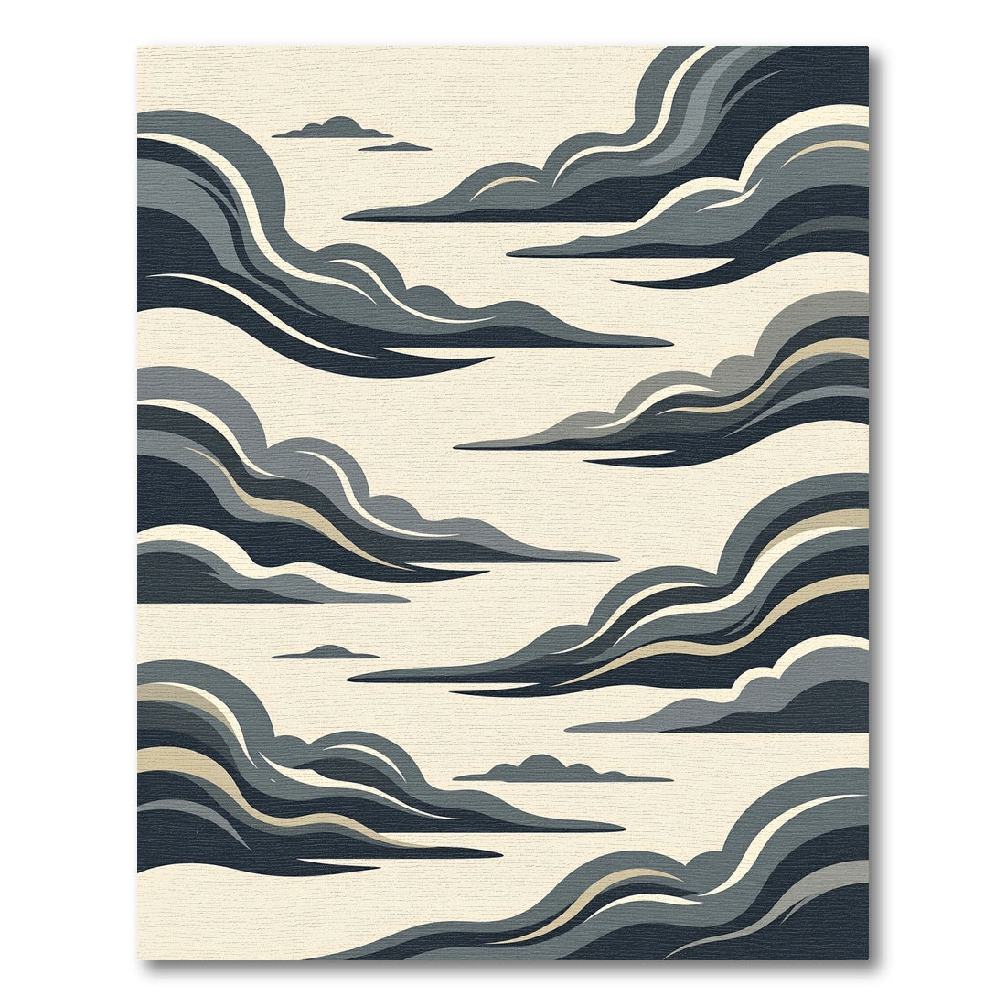 Minimalist Stormy Gray Abstract Cloud Rug
