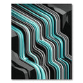 Abstract Teal and Gray Cascading Waterfall Rug
