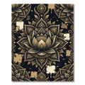 Golden Lotus Mandala Black Artistic Rug