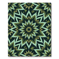 Green Golden Starburst Kaleidoscope Rug