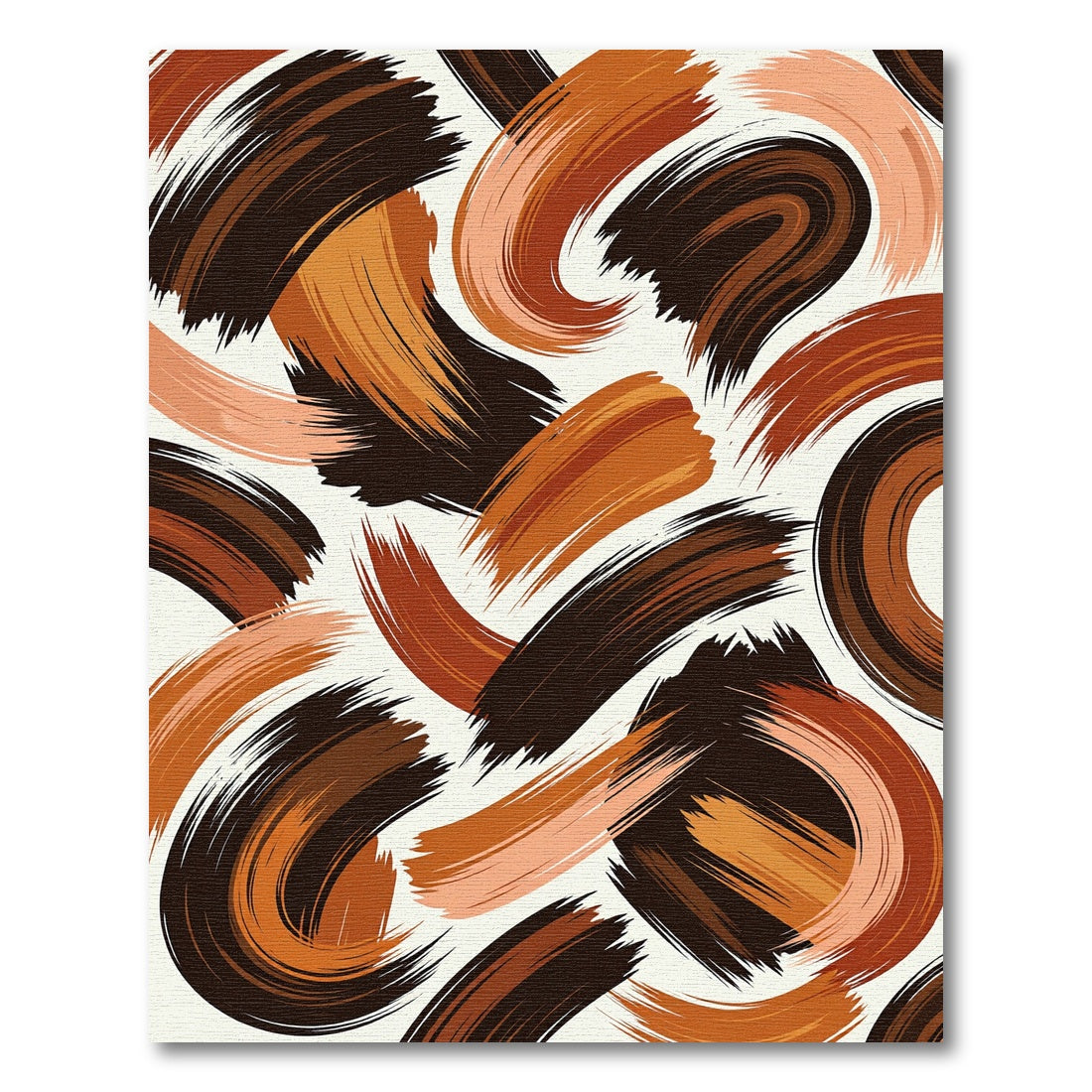 Abstract Earthy Tone Swirl Rug