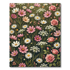 Pink Rose and Cosmos Meadow Blossom Rug