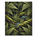 Lush Green Tropical Fern Forest Rug