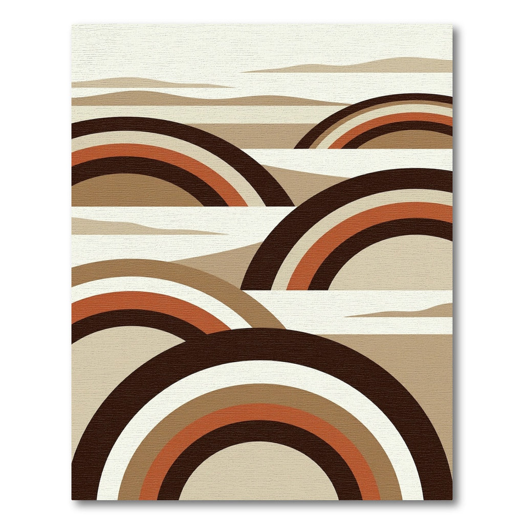 Abstract Earthy Tone Layered Arch Rug