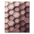 Blush Pink Hexagon Layered Geometric Rug