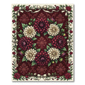 Crimson Floral Wreath With Cream Dahlias Rug
