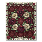 Crimson Floral Wreath With Cream Dahlias Rug