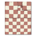 Terracotta White Checkered Board Rug