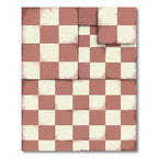 Terracotta White Checkered Board Rug