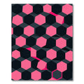 Modern Pink and Charcoal Geometric Hexagon Rug